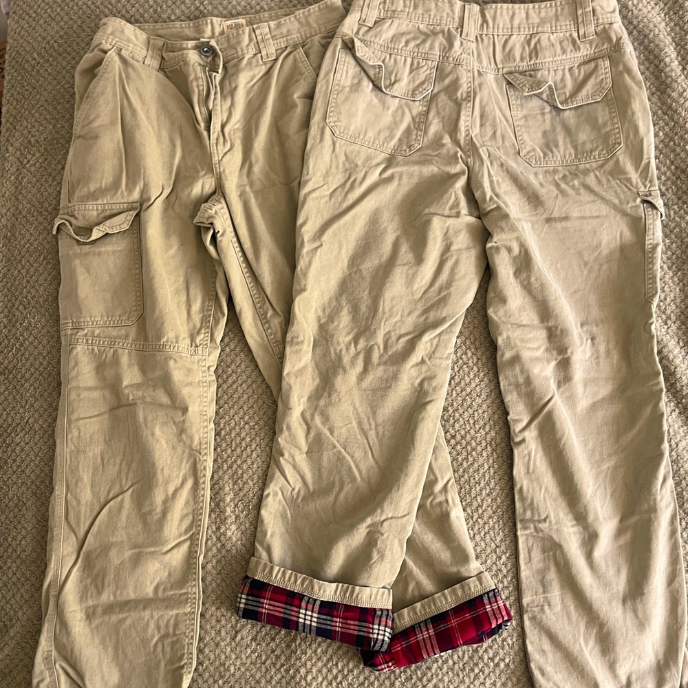 Redhead 32x32 Flannel lined cargo pants X2